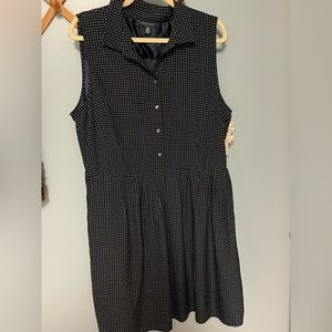 Tommy Hilfiger Navy Blue and White Polka Dot Sleeveless Dress w/pockets XXL